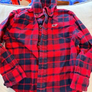 Vineyard Vines Cotton Flannel Plaid Button Up Shirt Size 2T
